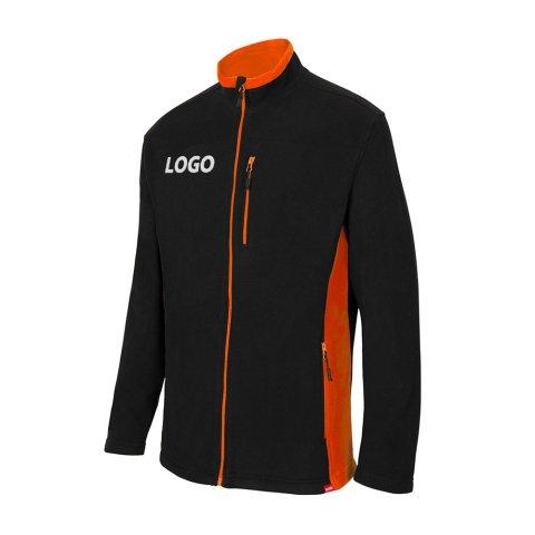 VESTE POLAIRE BICOLORE MIXTE PUBLICITAIRE VELILLA NOIR/ORANGE - MARQUAGE BRODERIE