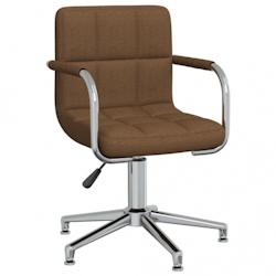 VidaXL Chaise Pivotante De Salle à Manger Marron Tissu - 3088065XL_0