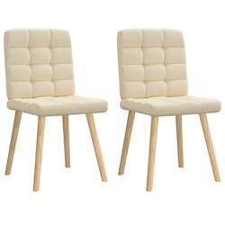 VidaXL Chaises à Manger Lot De 2 Crème Tissu - beige 4101098_0
