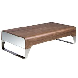 AC ANGEL CERDA Angel Cerdá Table basse rectangulaire en noyer et acier chromé 2001C 120 x 70 x 34 - marron Bois manufacturé 8435631001799_0