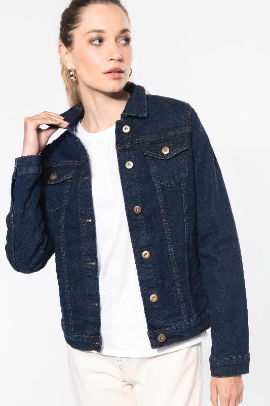 Blouson denim non doublé femme - Réf: K6137 - Kariban - 99% coton denim, aspect vieilli unique_0