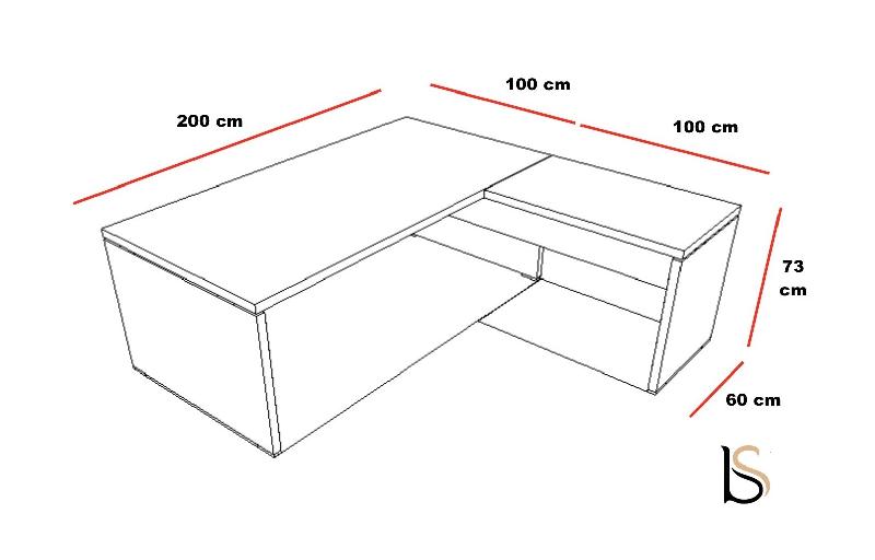 Bureau de direction avec retour TAK - Mobel Linea - 200, Chêne grisé_1