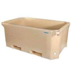 Caisse-palette plastique industrielle très résistante - 1400 litres - 199x117x87 cm - Option couvercle avec élastiques_0