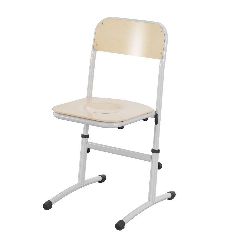 Chaise scolaire réglable - Taille 3 à 6 - Bois appui sur table - Fabriquée en France_0