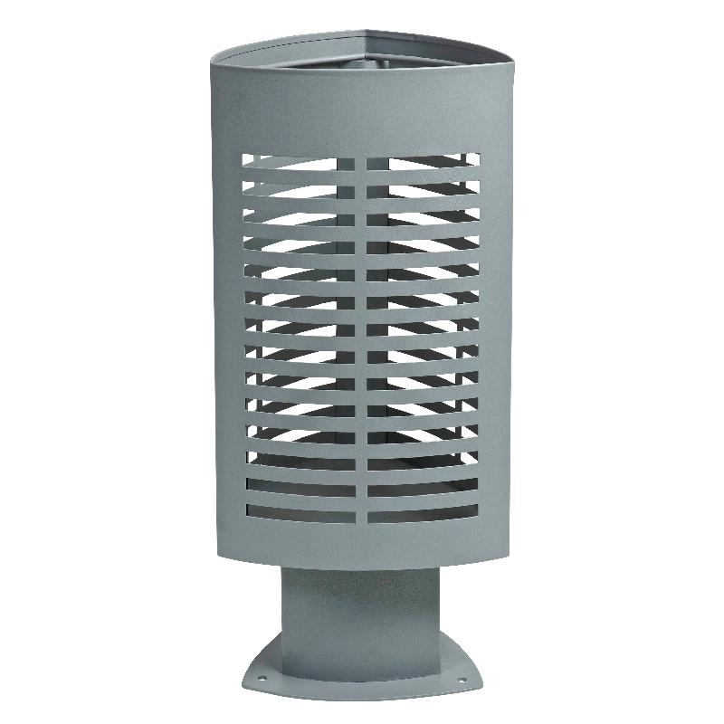 Corbeille publique Scuderia - design contemporain en acier tôle perforée - 3 coloris disponibles_0
