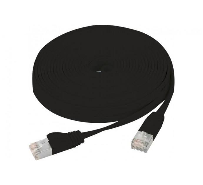 Cordon RJ45 plat catégorie 6 U/FTP Snagless noir - 3 m - blindage individuel et connecteurs haute densité_0