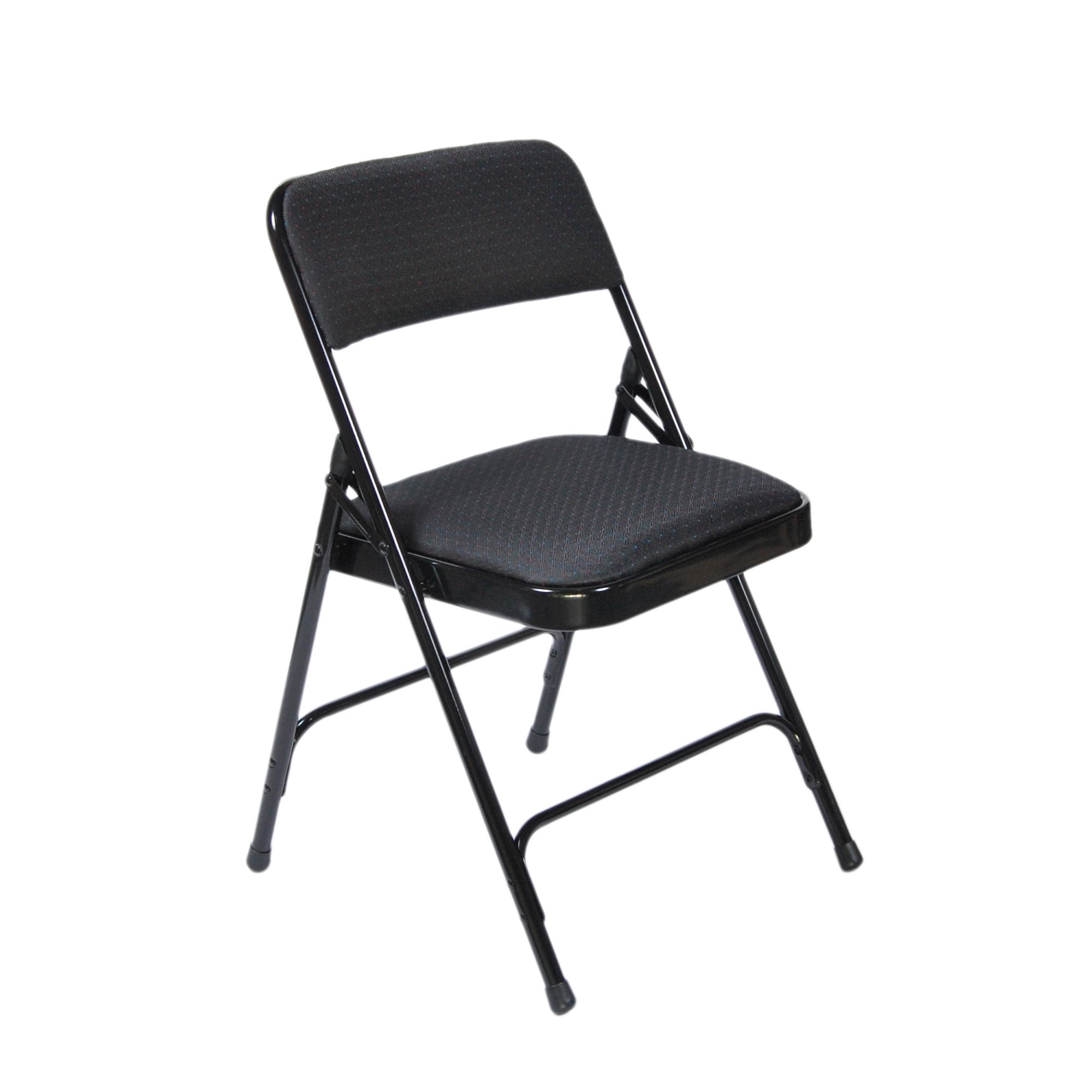 Ct225-01-f90 - chaise pliante - cti - dossier rembourré 1’’ tissu noir_0