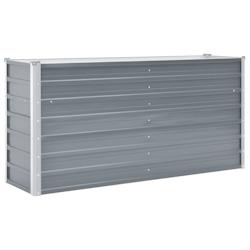 Helloshop26 - Jardinière lit surélevé plantes fleurs jardin de jardin acier galvanisé 160 x 40 x 77 cm gris 02_0001093 - 3000074521538_0