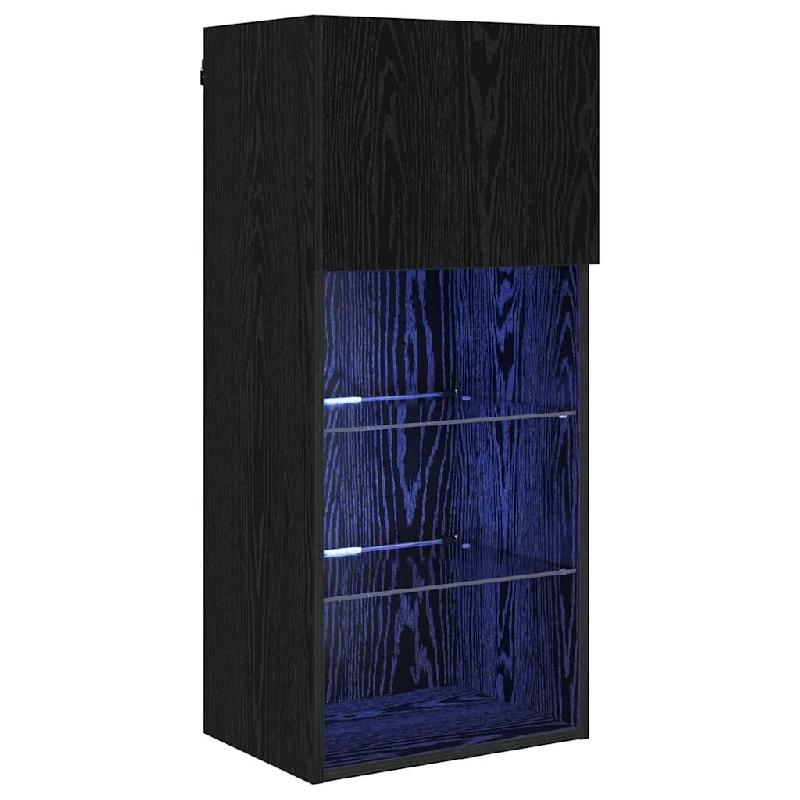 Helloshop26 - Meuble TV mural moderne rectangulaire 40,5 x 30 x 90 cm avec étagères pratiques style contemporain en bois 02_0052820 - Bois massif 30_0