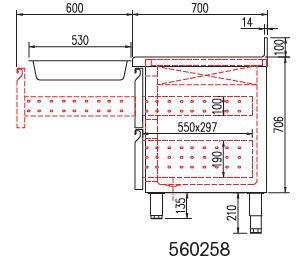 Kit de 2 tiroirs taille gn1/1 - hauteur de 200 mm - pour la porte à côté du groupe - 560258_0