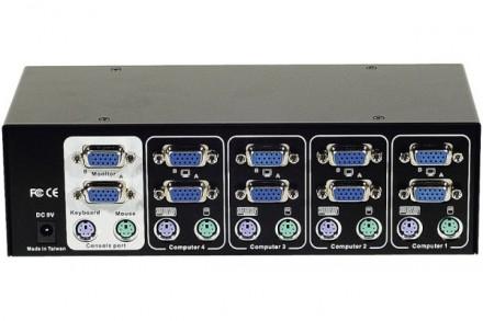 KVM double - 4 ports pour ordinateurs avec 2 sorties VGA - Résolution 1940x1440 - Garantie 2 ans_0