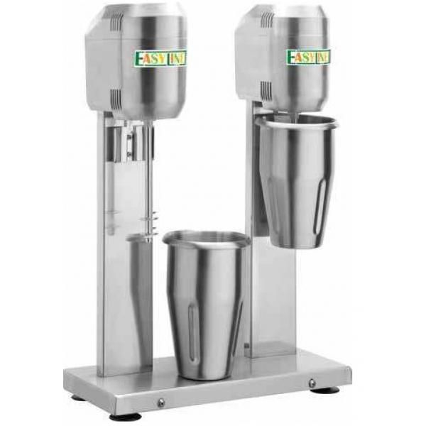 Milkshaker double - meuble inox pour cuisine professionnelle - 2 verres inox 0,8L - 400W_0