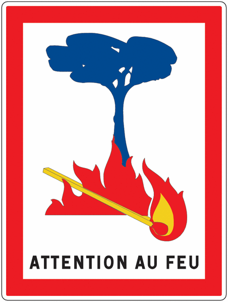 Panneau de signalisation d'indication - Attention feu type C3 - Jesignale - Classe 1, 2, 3 - Dos ouvert avec rails_0