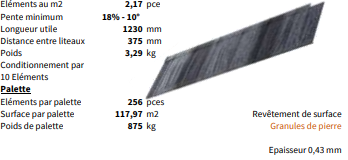 Panneau de toiture métallique - METROTILE® interlock - iSHAKE - I6-xxx-PA.SK - Granules de pierre Laqué, lisse - Pente minimum 18% - 10°_0