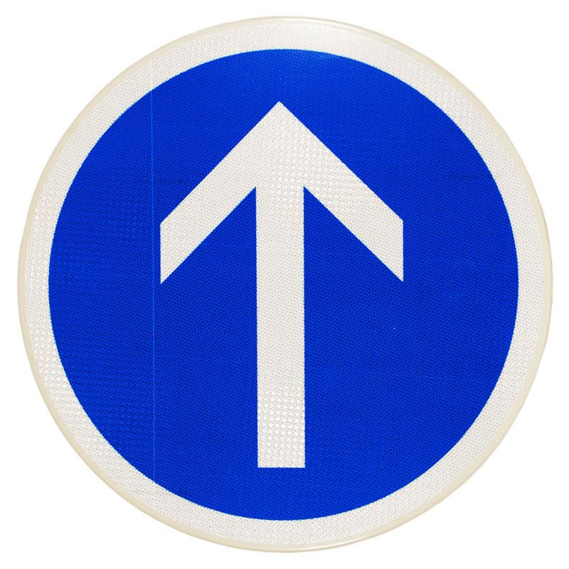 Panneau prescription temporaire BK21-B - direction obligatoire tout droit_0
