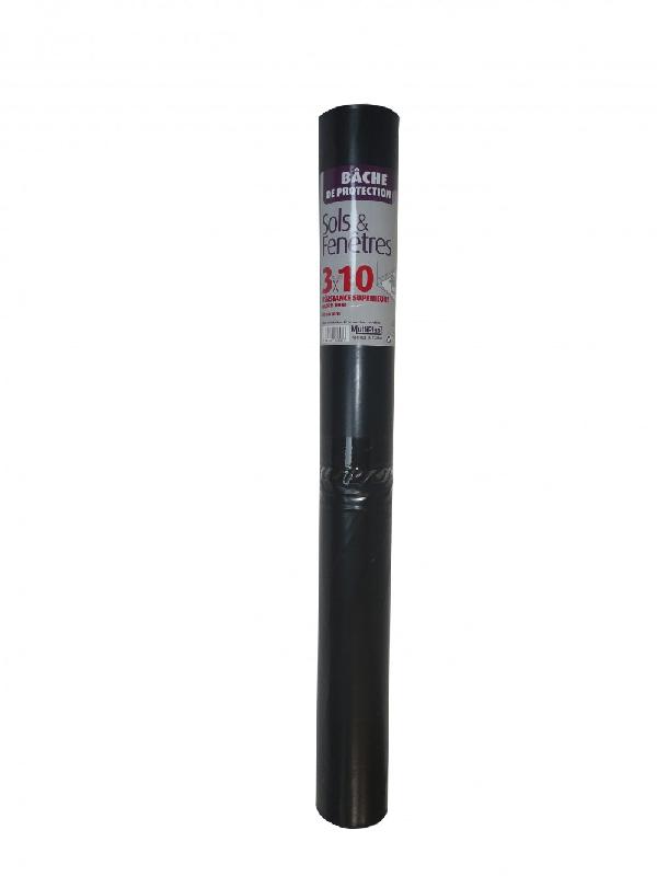 Rouleau de bâche de protection - Film noir l.3 x L.10 m - épaisseur 80 μm - MULTIPLAST_0