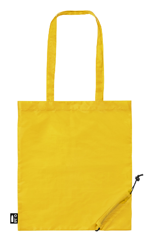 Sac shopping pliable - polyester RPET labélisé - jaune - 34g_0
