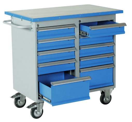 Servante mobile 10 tiroirs - Hauteur 900mm - Largeur 1025mm - Profondeur 600mm - Poids 121kg_0