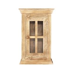 SIT Möbel Meuble de salle de bain en manguier | 1 porte vitrée | naturel | L 44 x P 20 x H 70 cm - marron Bois massif 13702-01_0