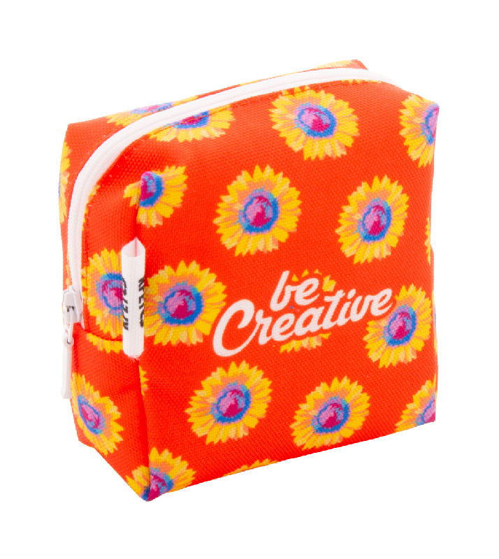 Trousse de maquillage personnalisée - forme carrée en polyester RPET 600D - impression sublimation_0
