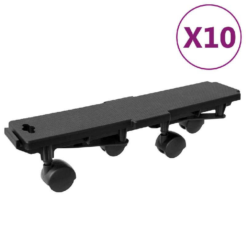 Vidaxl chariots de déménagement à 4 roues 10 pcs noir pp 170 kg 3157519_0