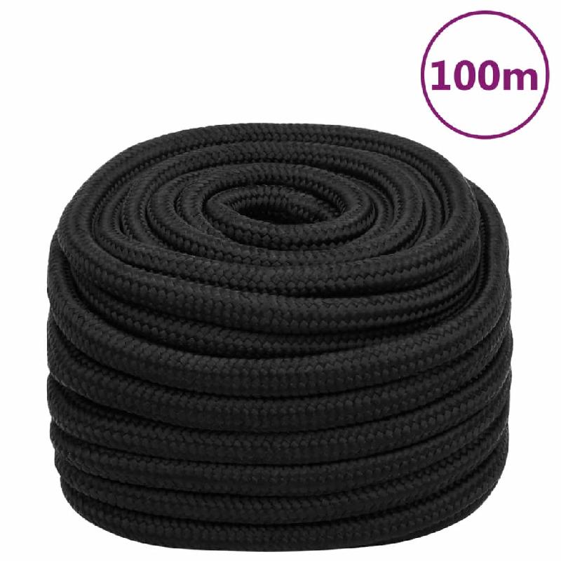 Vidaxl corde de bateau noir complet 20 mm 100 m polypropylène 152528_0