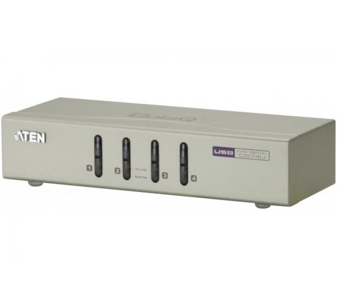 Aten cs74u kvm 4 ports vga/usb/audio + cables 52374_0