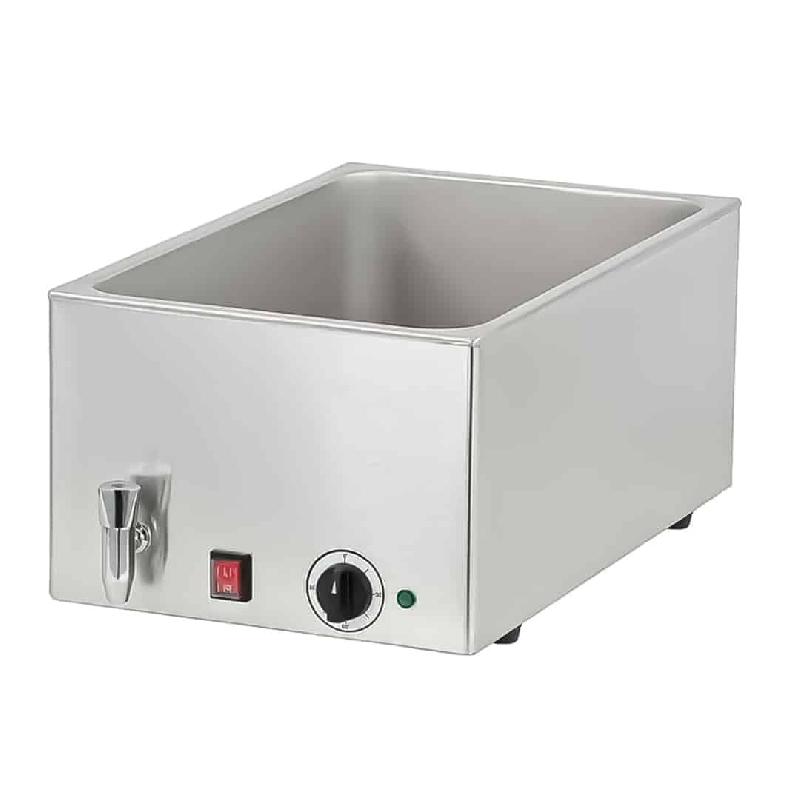 Bain marie professionnel avec robinet de vidange GN 1/1 en acier inoxydable 1200W_0