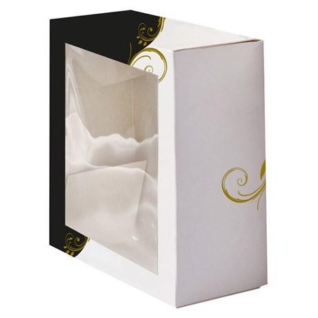 BOÎTE PÂTISSIÈRE AVEC FENÊTRE 18X18X7.5 CM CARTON BLANC (VENDU PAR 50)