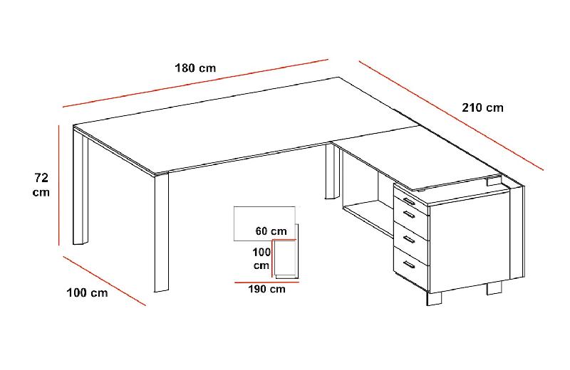 Bureau de direction X7 avec retour et caisson - Officity - 190, Orme, Gauche, Non_1