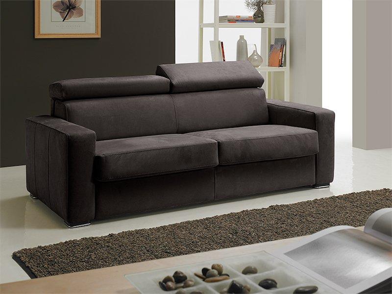 CANAPÉ EXPRESS MELBOURNE  COUCHAGE 120 CM MATELAS 18 CM NUBUCUIR CHOCOLAT_0