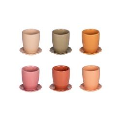 Coffret de 6 tasses et sous tasses Agra -  Multicolore Rond Grès Table Passion 40x5.5 cm - multicolore Grès 3106232970375_0