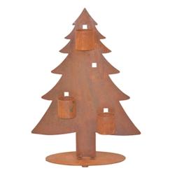 Décoshop26 - Jardinières porte-fleurs forme sapin avec trois supports de suspension en métal rouillé 05_0000623 - 3000589969603_0