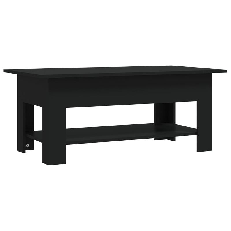 Décoshop26 - Table basse avec étagère design intemporel 102 x 55 x 42 cm bois d'ingénierie noir DEC039610 - 3000264484919_0