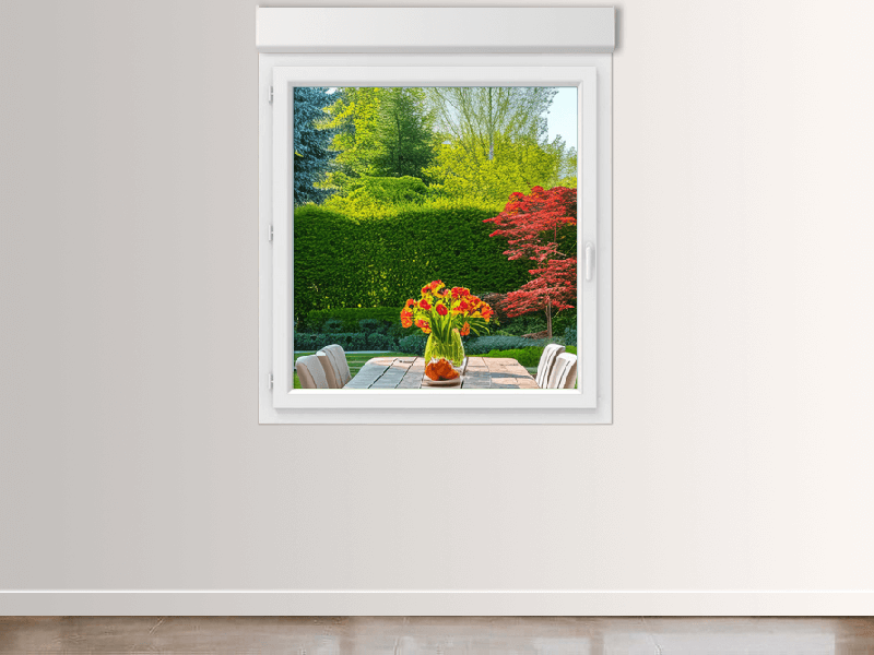 Fenêtre PVC 1 Vantail VEKA Tirant Gauche avec Volet Roulant Électrique (Moteur Somfy ou Simu) ou Manuel Intégré Sur Mesure Référence: Fen PVC 1 vtl gauche + VRI_0