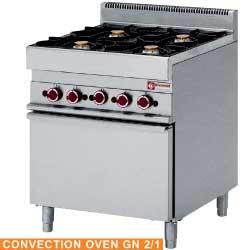 Fourneau gaz 4 feux vifs - Four électrique à convection GN 1/1 - Alpha 650_0
