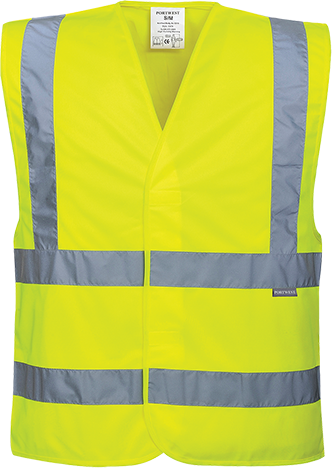 Gilet hi-vis baudrier & double ceinture jaune c470, 4x5x_0