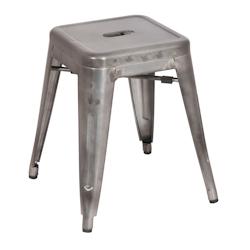 GHP Halenbeek Tabouret bas Iron gris métal, 40 x 40 x 46 cm, gris - gris acier 615018_0