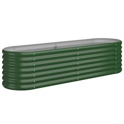 Helloshop26 - Jardinière bac lit surélevé plantes fleurs terrasse jardin de jardin acier enduit de poudre 152 x 40 x 36 cm vert 02_0039577 - 300021_0
