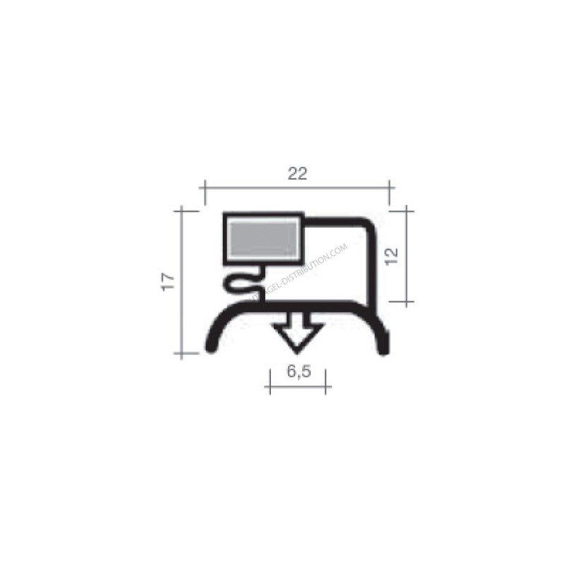 Joint JCA156G - Pour chambre froide - Coloris gris - Longueur de 2.55m - Réalisation sur mesure_0