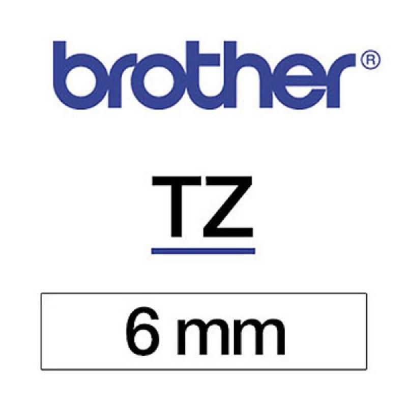 P-TOUCH RUBAN TITREUSE BROTHER - TZE - ÉCRITURE NOIR / FOND BLANC - 6 MM X 8 M - MODÈLE TZE-211