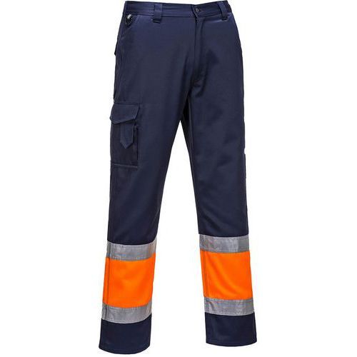PANTALON DE PLUIE HAUTE-VISIBILITÉ COMBAT E049 BLEU/ORANGEXL - PORTWEST