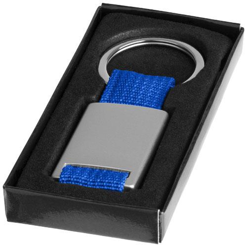 Porte-clés sanglé Alvaro 11810801 - rectangulaire, aluminium et polyester coloré avec boîte cadeau noire_0