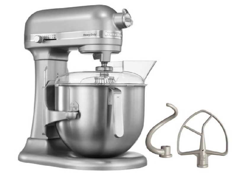 Robot KitchenAid argent - 6,9 litres - professionnel avec bol en inox, relève-bol et accessoires inclus_0