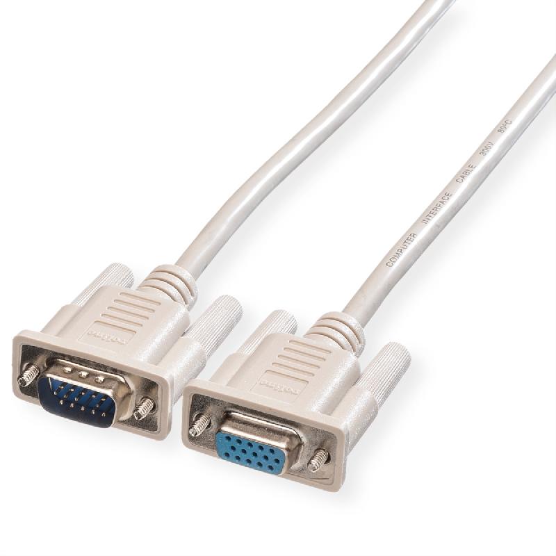 Roline vga câble pour écran hd15 f - hd15 m a-b, 3 m_0