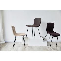 SalesFever Ensemble de 4 chaises de salle à manger | Housse en tissu bouclé | Pieds en métal | L 44 x P 52 x H 79 cm | gris clair – noir - multic_0