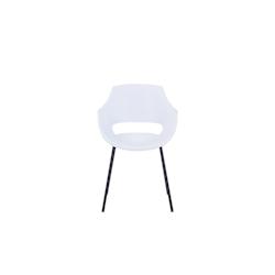 SIT Möbel Lot de 2 chaises | Assise en plastique blanc | Structure en métal noir | L 51 x P 57,5 ​​x H 85 cm - multicolore multi-matériau 02459-10_0