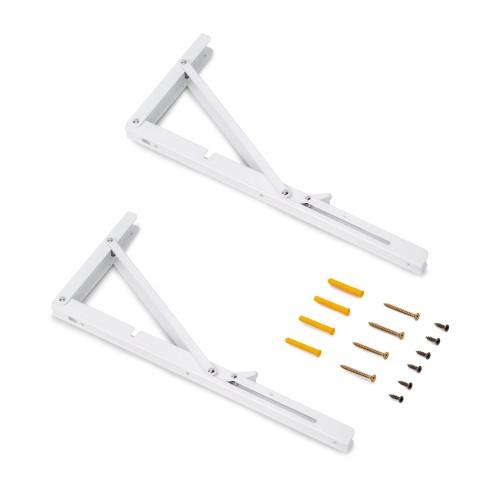 SUPPORTS D'ÉTAGÈRES PLIABLES - ACIER - PEINT EN BLANC - 303MM EMUCA