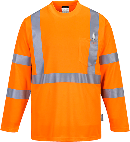 T-shirt haute visibilité orange S191 - manches longues - poche poitrine - taille XL_0