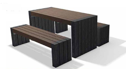 Table publique robuste et moderne, de forme cubique - Longueur 150 cm - ADS EQUIPEMENTS EURL_0